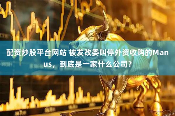 配资炒股平台网站 被发改委叫停外资收购的Manus，到底是一家什么公司？